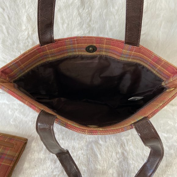 Vintage Longaberger Purse Handbag Tartan Plaid with matching wallet - Picture 6 of 9